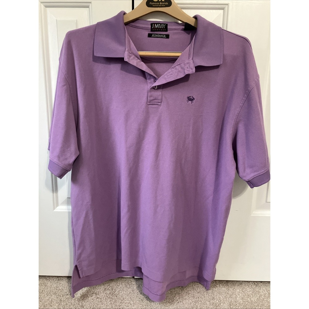 Jimmy Knows Savannah Polo Mens Sz XL Purple Crab Logo Driway Advanced System